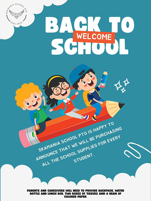 Skamania School PTO is happy to announce that we will be purchasing all the school supplies for every student.